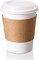 50 Pack 12 oz Compostable PLA Cups with Lids and Kraft Sleeves, Summer Party Tableware, Eco-Friendly Disposable White Paper Cups Combo for Hot Beverages